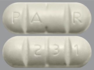 This is a Tablet imprinted with P A R on the front, 2 3 1 on the back.