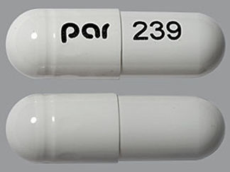 This is a Capsule imprinted with par on the front, 239 on the back.