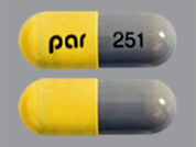 Olanzapine-Fluoxetine Hcl: This is a Capsule imprinted with 251 on the front, par on the back.