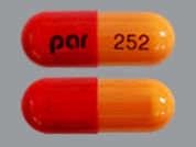 Olanzapine-Fluoxetine Hcl: This is a Capsule imprinted with 252 on the front, par on the back.