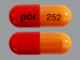 This is a Capsule imprinted with 252 on the front, par on the back.