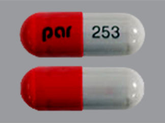 This is a Capsule imprinted with 253 on the front, par on the back.