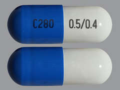 Esto es un Cápsula LP Multifásico 24hr blanco oblongo imprimido con C280 en la parte delantera, 0.5/0.4 en la parte posterior, y es fabricado por PAR PHARM..