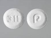 Risperidone Odt: This is a Tablet Disintegrating imprinted with 311 on the front, P on the back.