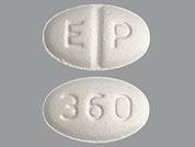 Fluoxetine Hcl: This is a Tablet imprinted with E P on the front, 360 on the back.