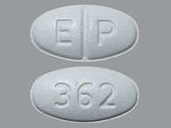 This is a Tablet imprinted with E P on the front, 362 on the back.