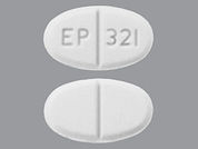 Pimozide: This is a Tablet imprinted with EP 321 on the front, nothing on the back.