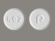 Risperidone Odt: This is a Tablet Disintegrating imprinted with 402 on the front, P on the back.