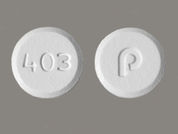 Risperidone Odt: This is a Tablet Disintegrating imprinted with 403 on the front, P on the back.