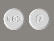 Risperidone Odt: This is a white round Tablet Disintegrating imprinted with 403 on the front, P on the back, and is manufactured by PAR PHARM..