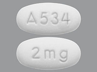 This is a Tablet Er 24 Hr imprinted with A534 on the front, 2 mg on the back.