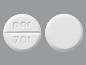 Clomiphene Citrate: This is a Tablet imprinted with par  701 on the front, nothing on the back.