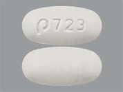 Zileuton: This is a Tablet Er Multiphase 12 Hr imprinted with p723 on the front, nothing on the back.
