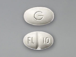 This is a Tablet imprinted with FL 10 on the front, G on the back.