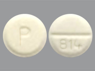 This is a Tablet imprinted with P on the front, 814 on the back.