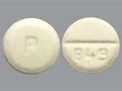 Midodrine Hcl: Esto es un Tableta blanco redondo imprimido con P en la parte delantera, 849 en la parte posterior, y es fabricado por PAR HEALTH USA,.