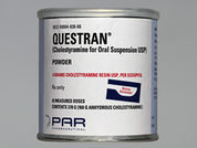 Questran: This is a Powder imprinted with nothing on the front, nothing on the back.