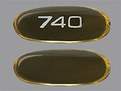 Omega-3 Acid Ethyl Esters: This is a Capsule imprinted with 740 on the front, nothing on the back.