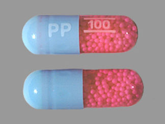 This is a Capsule imprinted with PP on the front, 100 on the back.