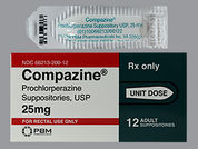 Compazine: This is a Suppository Rectal imprinted with nothing on the front, nothing on the back.