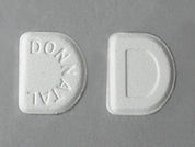 Phenobarbital-Hyosc-Atrop-Scop: This is a Tablet imprinted with DONNATAL on the front, D on the back.