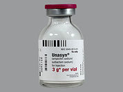 Unasyn: This is a Vial imprinted with nothing on the front, nothing on the back.