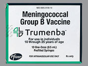 Trumenba: This is a Syringe imprinted with nothing on the front, nothing on the back.