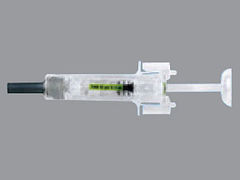 This is a Syringe imprinted with nothing on the front, nothing on the back.