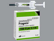 Fragmin: This is a colorless Syringe imprinted with nothing on the front, nothing on the back, and is manufactured by PFIZER US PHARM.