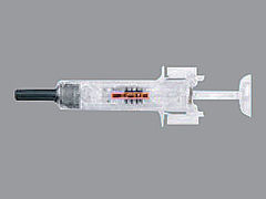 This is a Syringe imprinted with nothing on the front, nothing on the back.