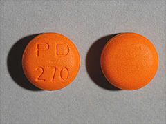 This is a Tablet imprinted with PD  270 on the front, nothing on the back.
