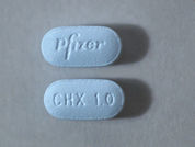 Chantix: This is a Tablet imprinted with Pfizer on the front, CHX 1.0 on the back.
