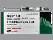 Bicillin C-R: Esto es un Jeringa imprimido con nada en la parte delantera, nada en la parte posterior, y es fabricado por None.