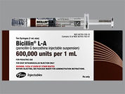 Bicillin L-A: This is a Syringe imprinted with nothing on the front, nothing on the back.
