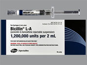 Bicillin L-A: This is a Syringe imprinted with nothing on the front, nothing on the back.