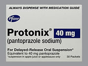 Protonix: This is a Granules Dr For Susp Packet imprinted with nothing on the front, nothing on the back.