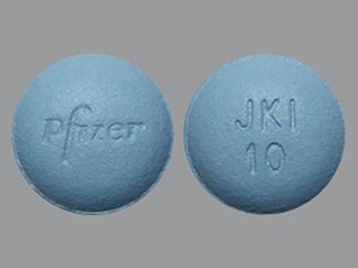 This is a Tablet imprinted with Pfizer on the front, JKI  10 on the back.