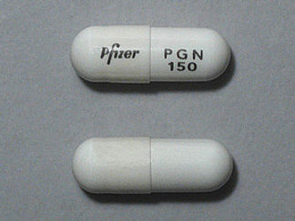 This is a Capsule imprinted with Pfizer on the front, PGN  150 on the back.