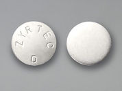 Zyrtec-D Otc: This is a Tablet Er 12 Hr imprinted with ZYRTEC  D on the front, nothing on the back.