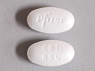 This is a Tablet imprinted with Pfizer on the front, CDT  054 on the back.