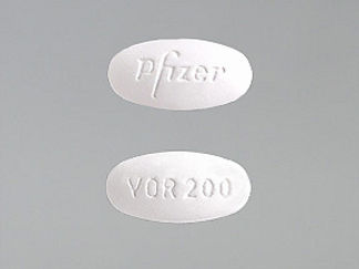 This is a Tablet imprinted with Pfizer on the front, VOR 200 on the back.