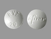 Revatio: This is a Tablet imprinted with RVT  20 on the front, Pfizer on the back.