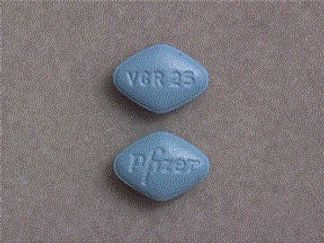 This is a Tablet imprinted with VGR 25 on the front, Pfizer on the back.