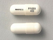 Minipress: Esto es un Cápsula imprimido con MINIPRESS en la parte delantera, PFIZER  431 en la parte posterior, y es fabricado por None.