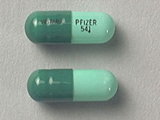 Esto es un Cápsula imprimido con VISTARIL en la parte delantera, PFIZER  541 en la parte posterior, y es fabricado por None.