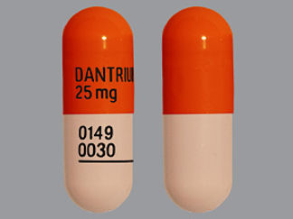 This is a Capsule imprinted with DANTRIUM  25 mg on the front, 0149  0030 on the back.