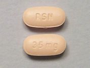 Risedronate Sodium: Esto es un Tableta imprimido con RSN en la parte delantera, 35 mg en la parte posterior, y es fabricado por None.