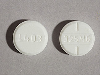 This is a Tablet imprinted with L403 on the front, 325MG on the back.