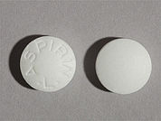 Aspirin: Esto es un Tableta imprimido con ASPIRIN  -L- en la parte delantera, nada en la parte posterior, y es fabricado por None.