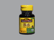 Vitamin B-6: Esto es un Tableta imprimido con nada en la parte delantera, nada en la parte posterior, y es fabricado por None.